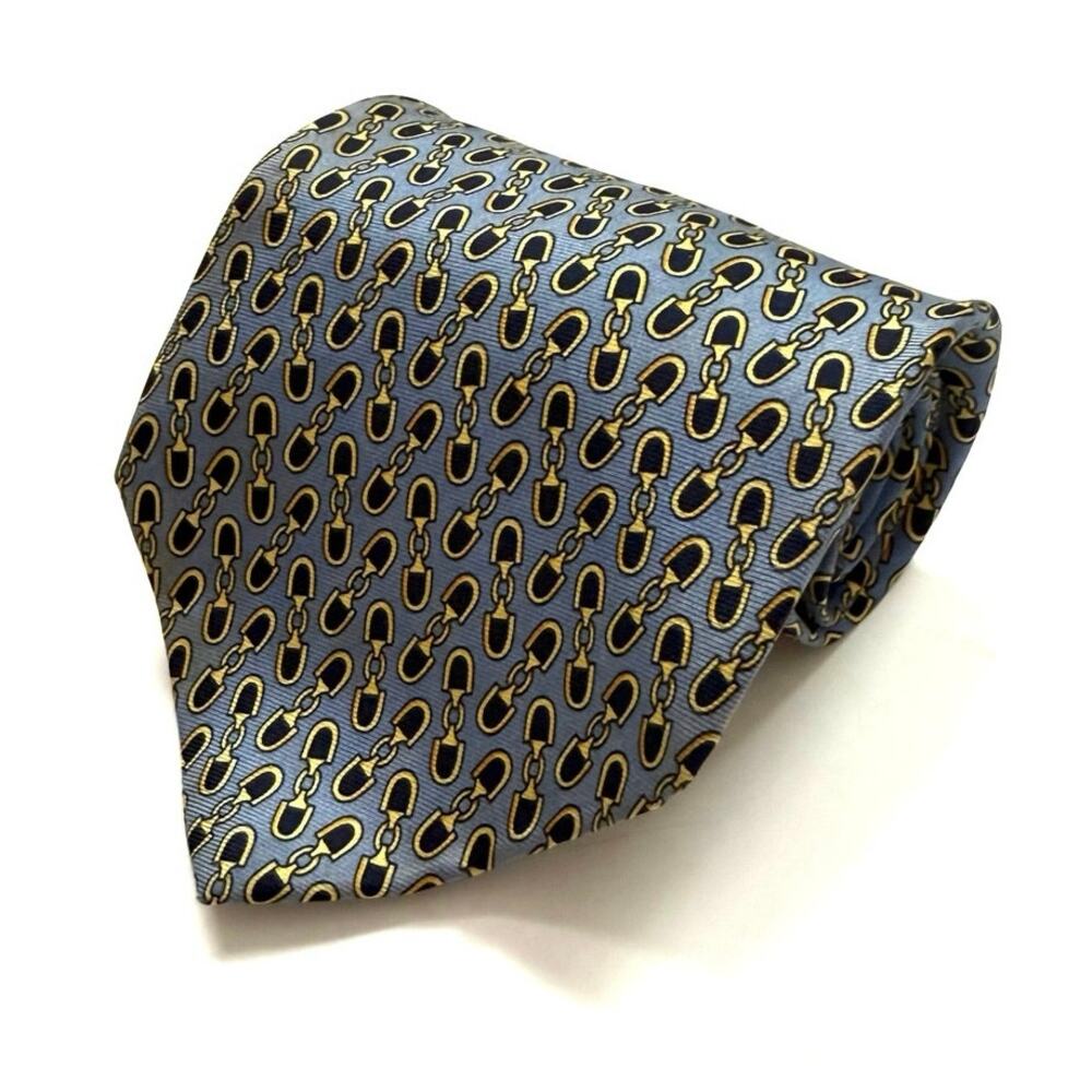 Vintage Paolo Gucci Silk Tie in Horsebit Print